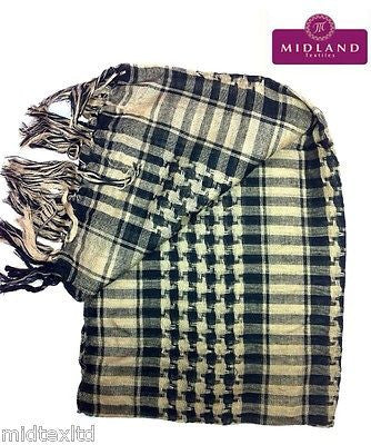 Cotton Checkered Arab Keffiyeh Shemagh Arafat Scarf Stole Neck Wrap M14 Mtex - Midland Textiles & Fabric