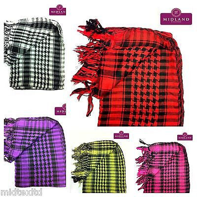 Cotton Checkered Arab Keffiyeh Shemagh Arafat Scarf Stole Neck Wrap M14 Mtex - Midland Textiles & Fabric