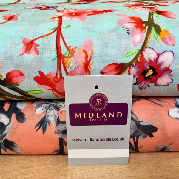 Floral Printed Cotton Lawn Dress Fabric 150cm MK1234 Mtex Midland Textiles