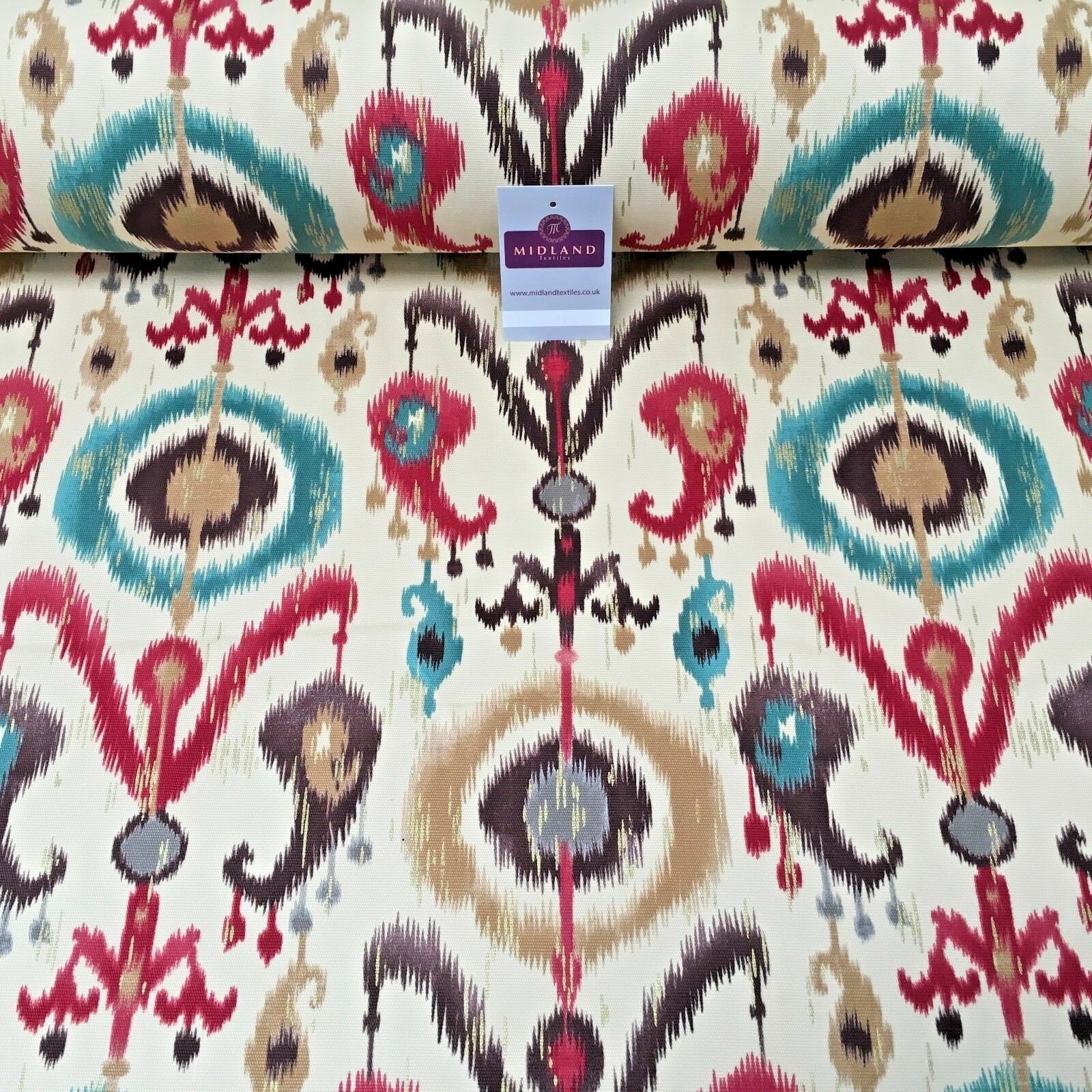 100% Cotton Canvas Beige Paisley Batik Printed Craft Fabric 58" Wide MK856-4