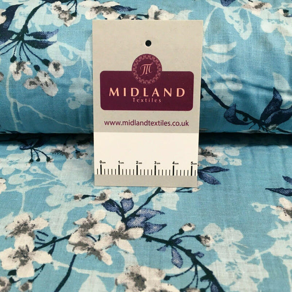 Floral Silky Soft 100 Cotton Lawn Dress Fabric M1560 Mtex Midland Textiles