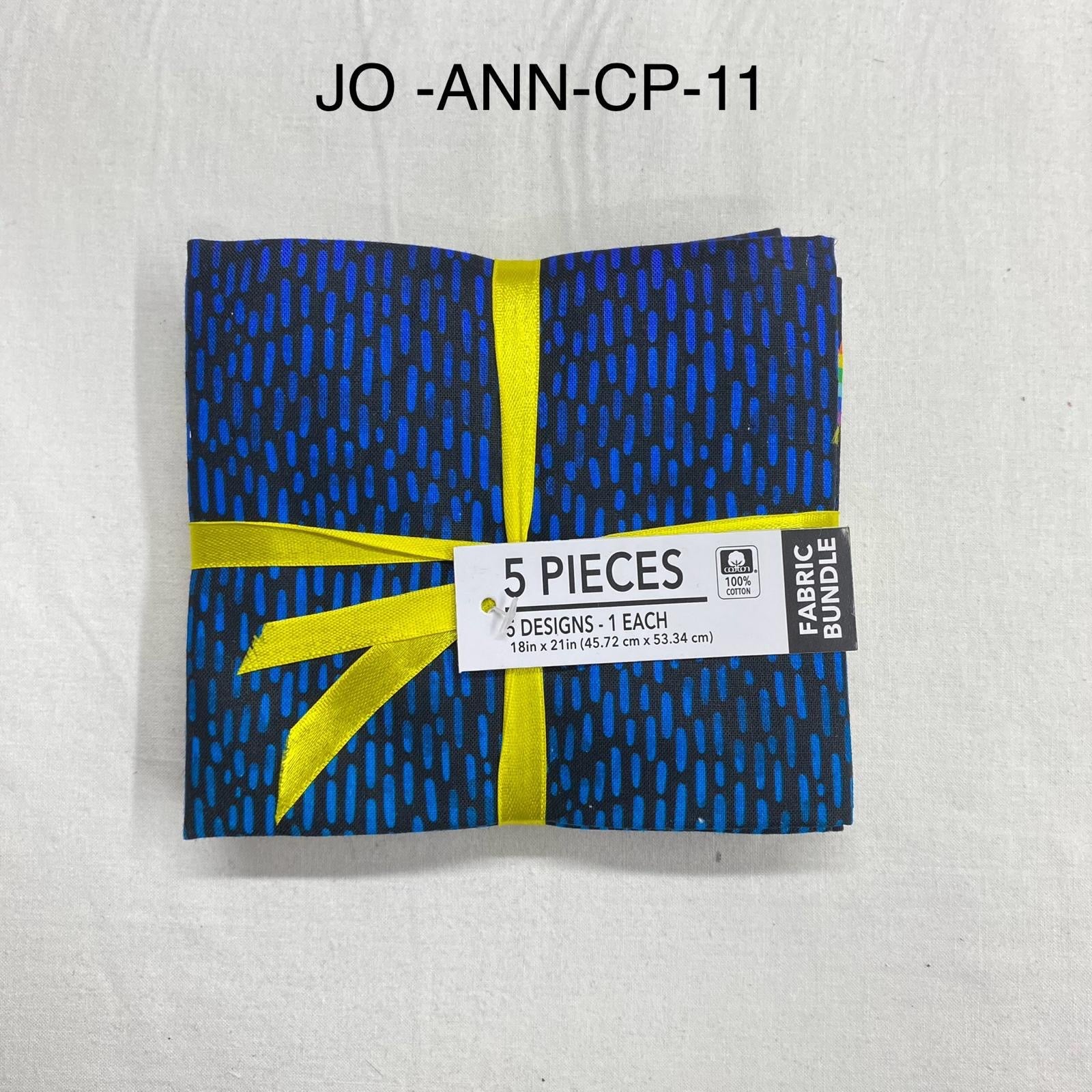 5 Piece 100% Cotton 5 Designs Fat Quarter Bundle - 45cm x 53cm Fabric M1981