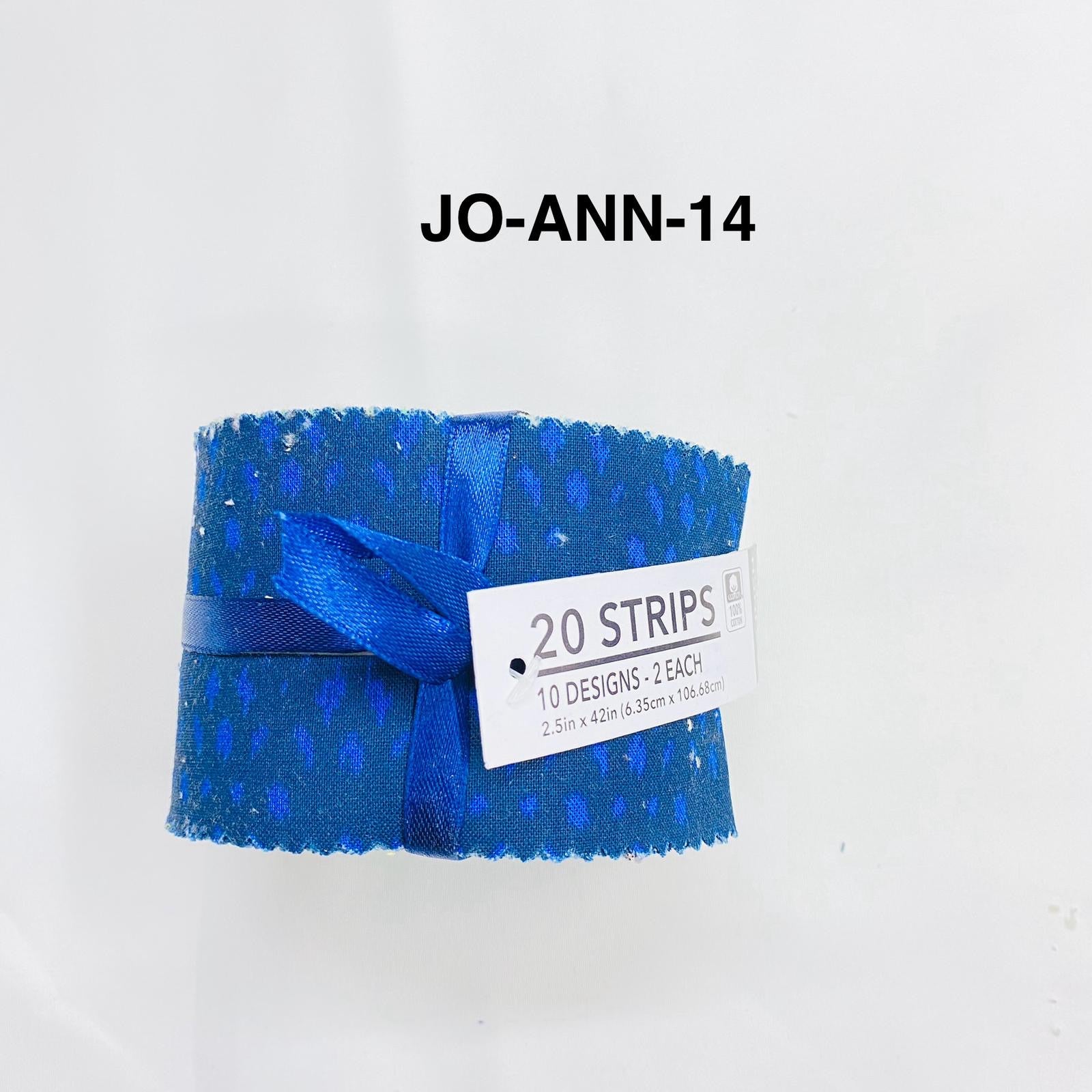 Jelly Roll Fabric Strips - 20 Pieces, 10 Designs  - 2.5 Inch x 42 Inch (Approx.) Fabric M1983