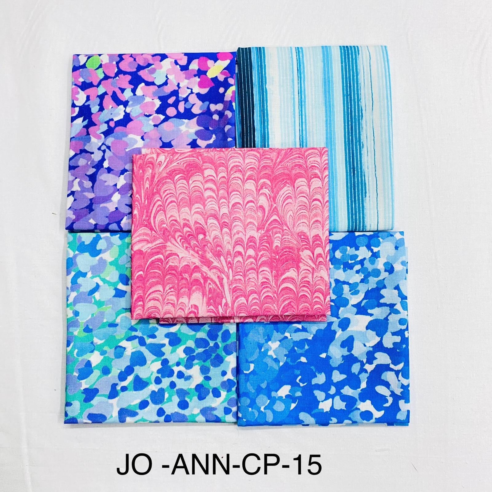 5 Piece 100% Cotton 5 Designs Fat Quarter Bundle - 45cm x 53cm Fabric M1981