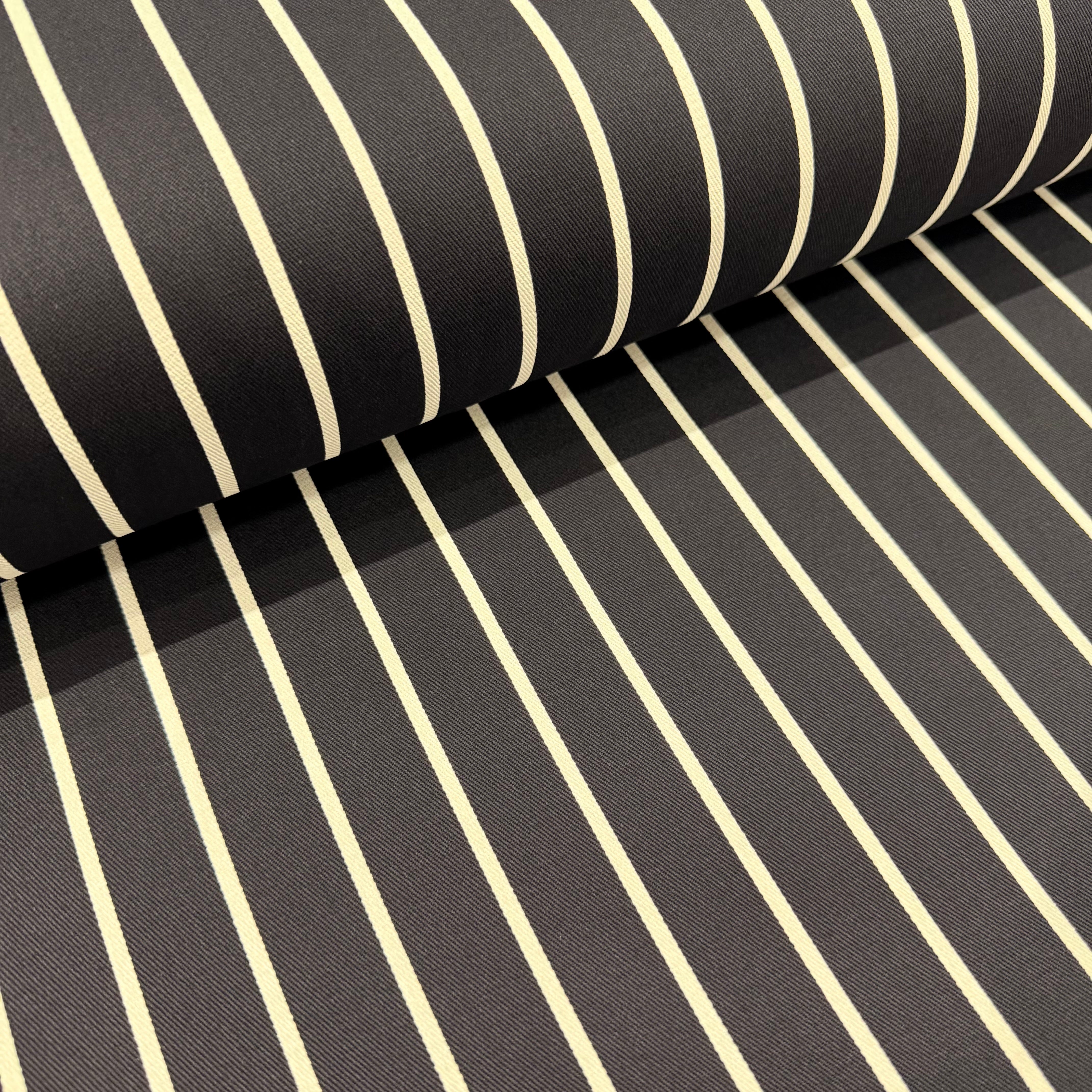 Navy Butchers Stripe Polycotton Fabric 150cm Wide M2082