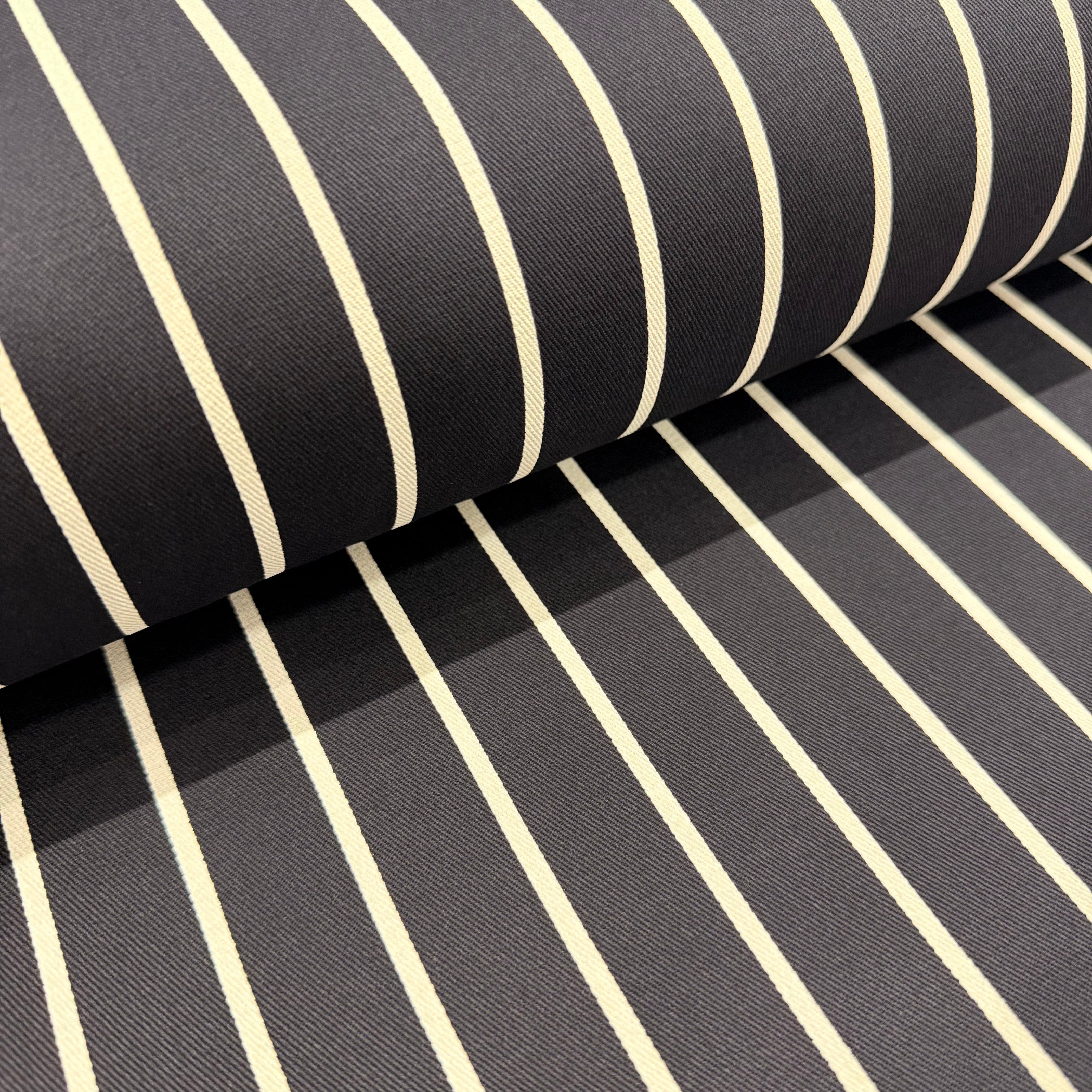 Navy Butchers Stripe Polycotton Fabric 150cm Wide M2082