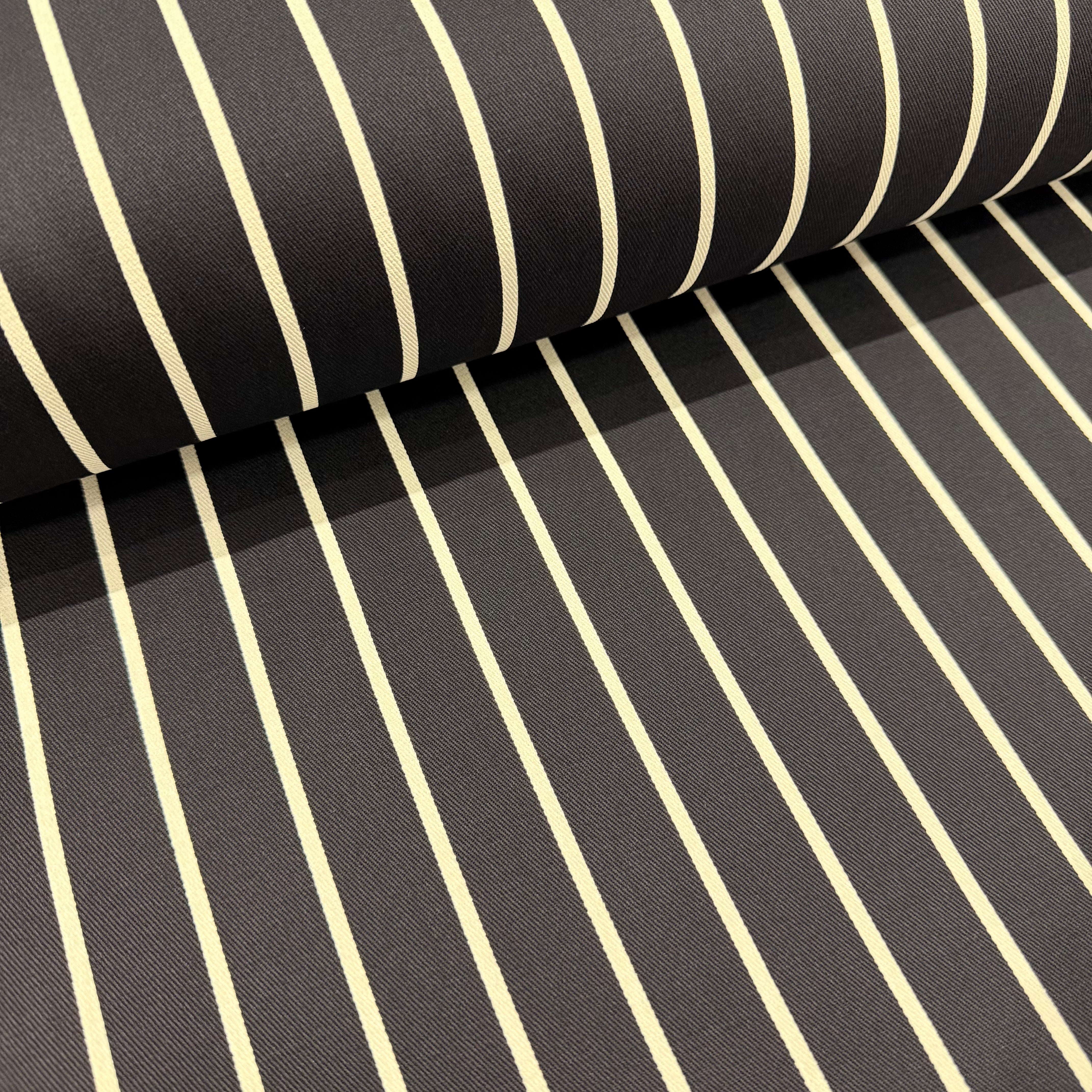 Navy Butchers Stripe Polycotton Fabric 150cm Wide M2082