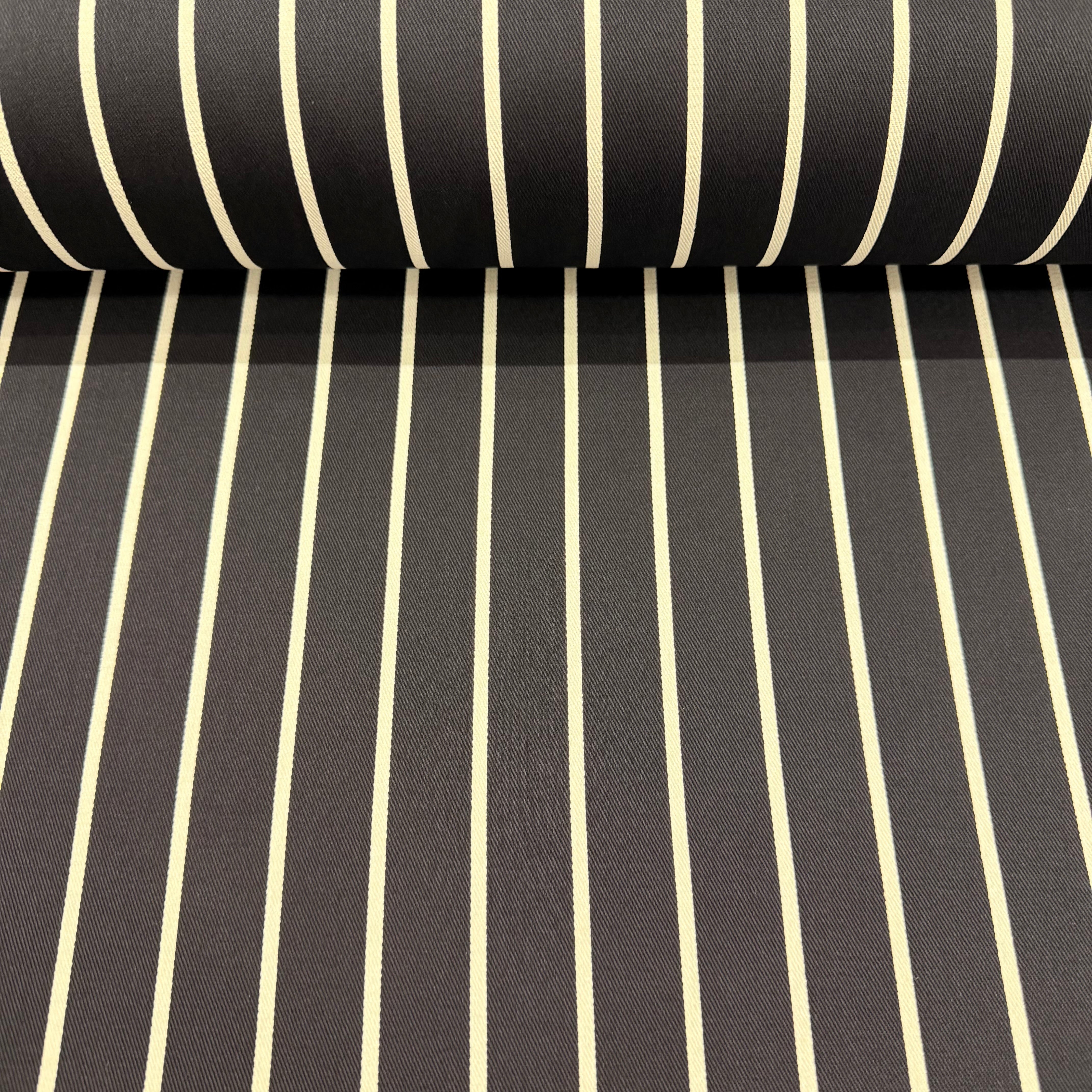 Navy Butchers Stripe Polycotton Fabric 150cm Wide M2082