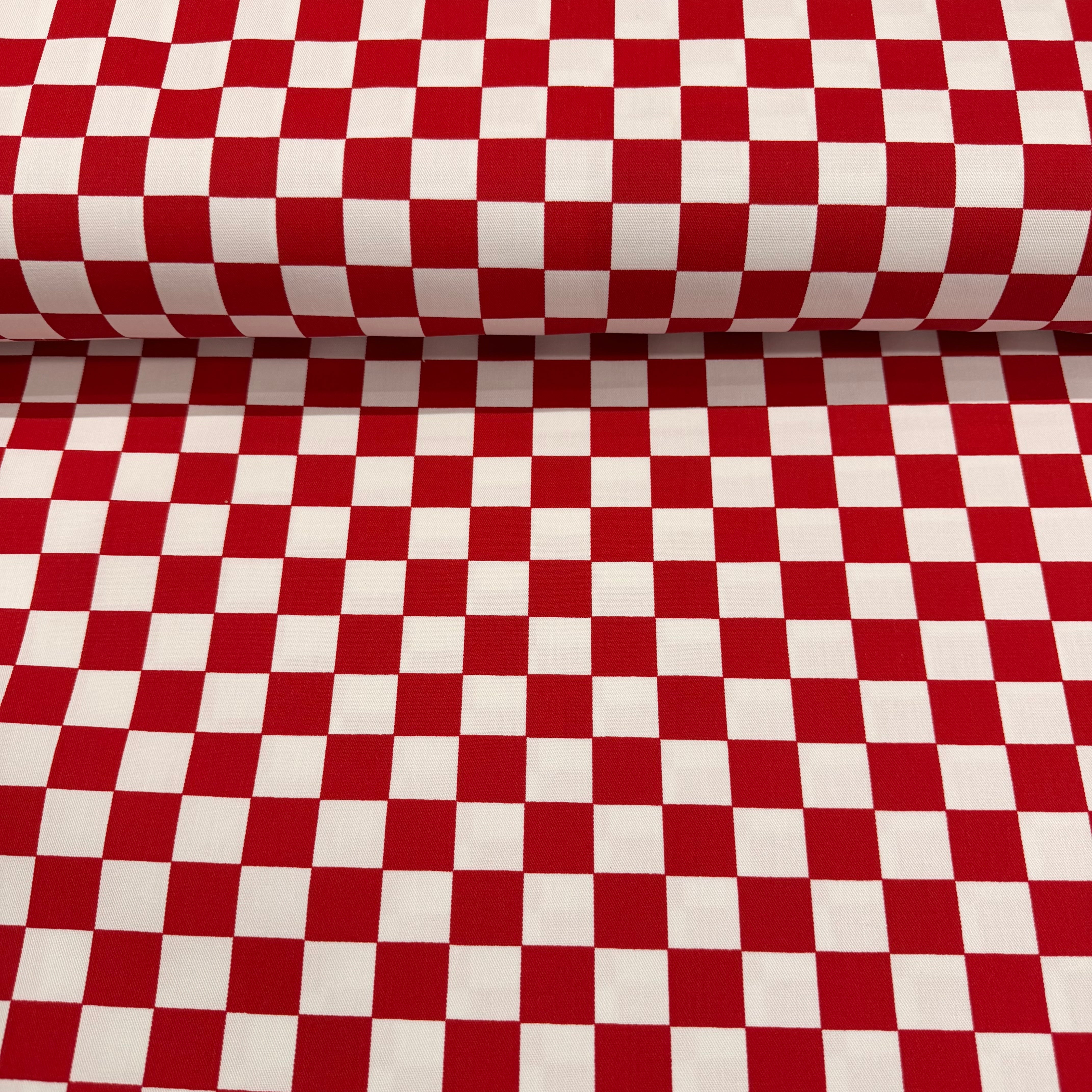 2cm x 2cm Chefs Check Cotton Drill Fabric 150cm Wide - £9.50/metre M2081