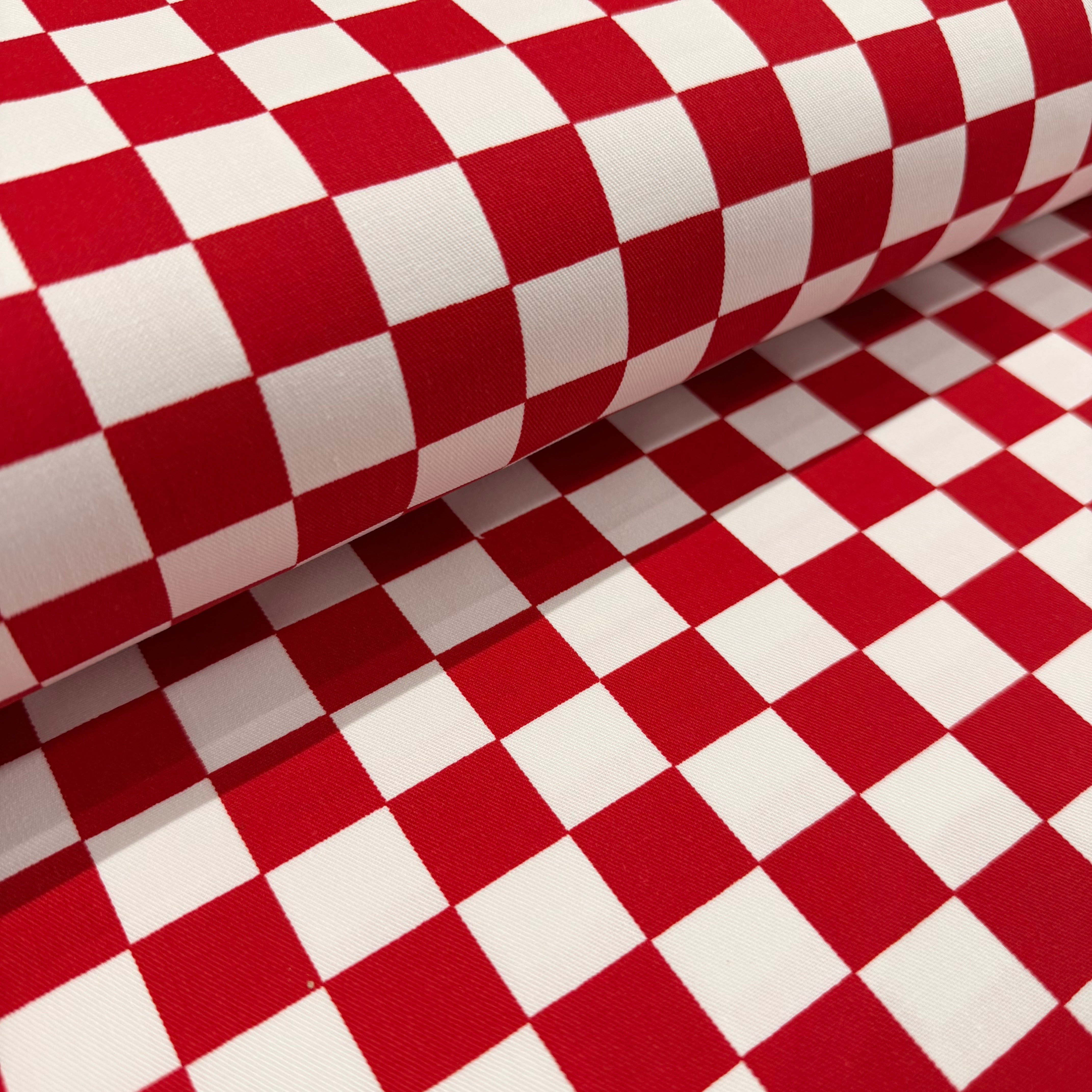 2cm x 2cm Chefs Check Cotton Drill Fabric 150cm Wide - £9.50/metre M2081