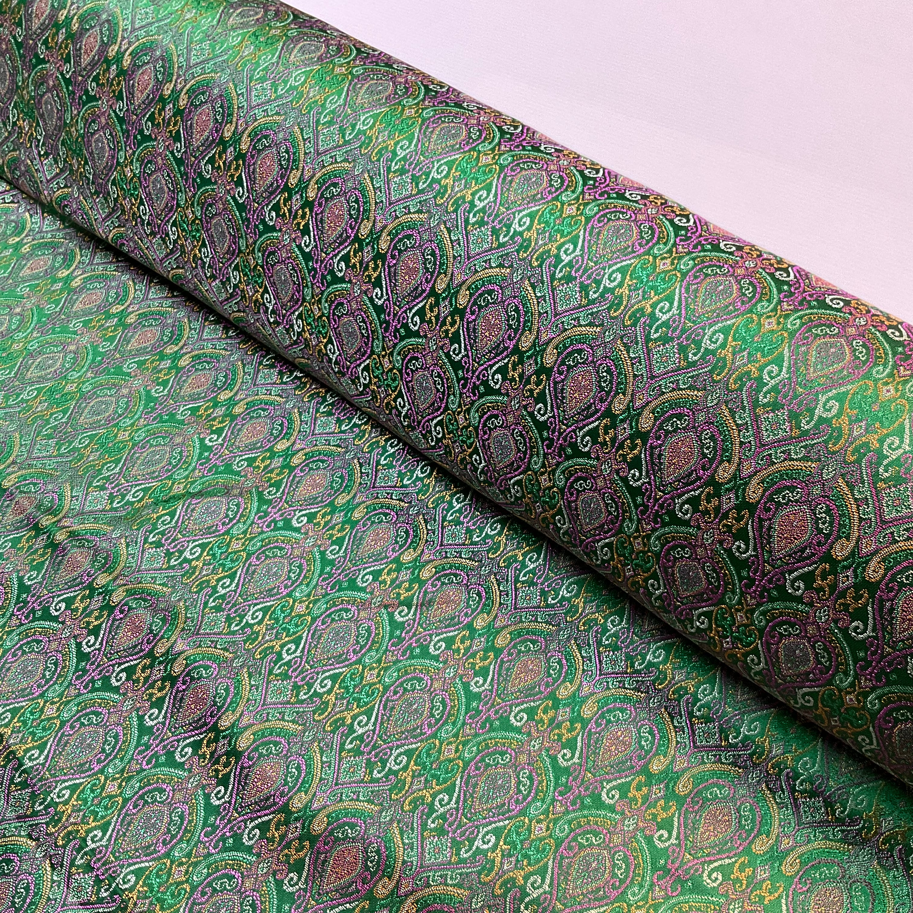 Paisley faux thai silk chinese oriental broacde 112cm wide fabric M2030