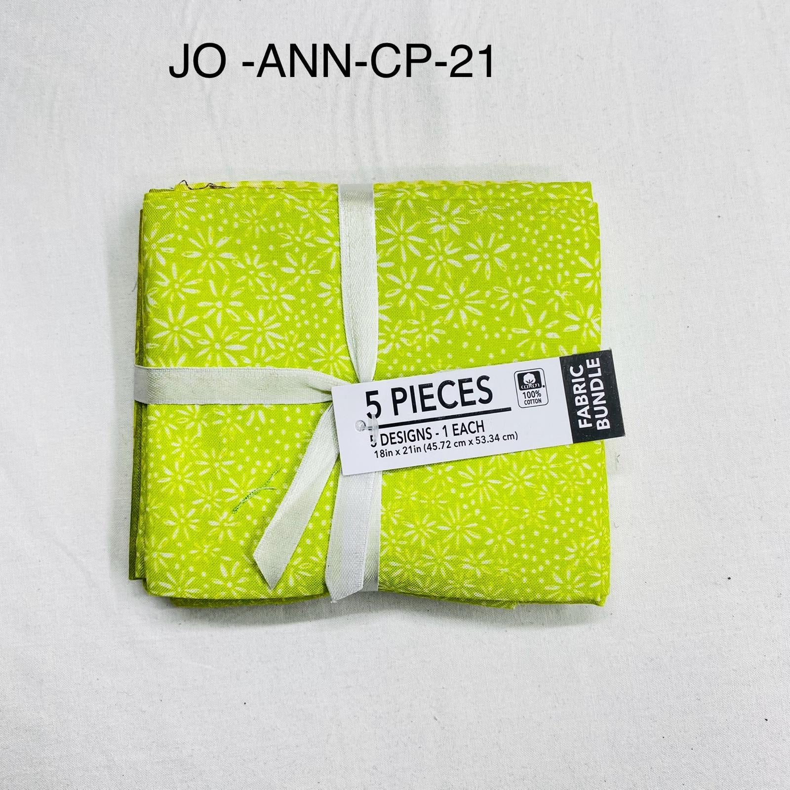 5 Piece 100% Cotton 5 Designs Fat Quarter Bundle - 45cm x 53cm Fabric M1981