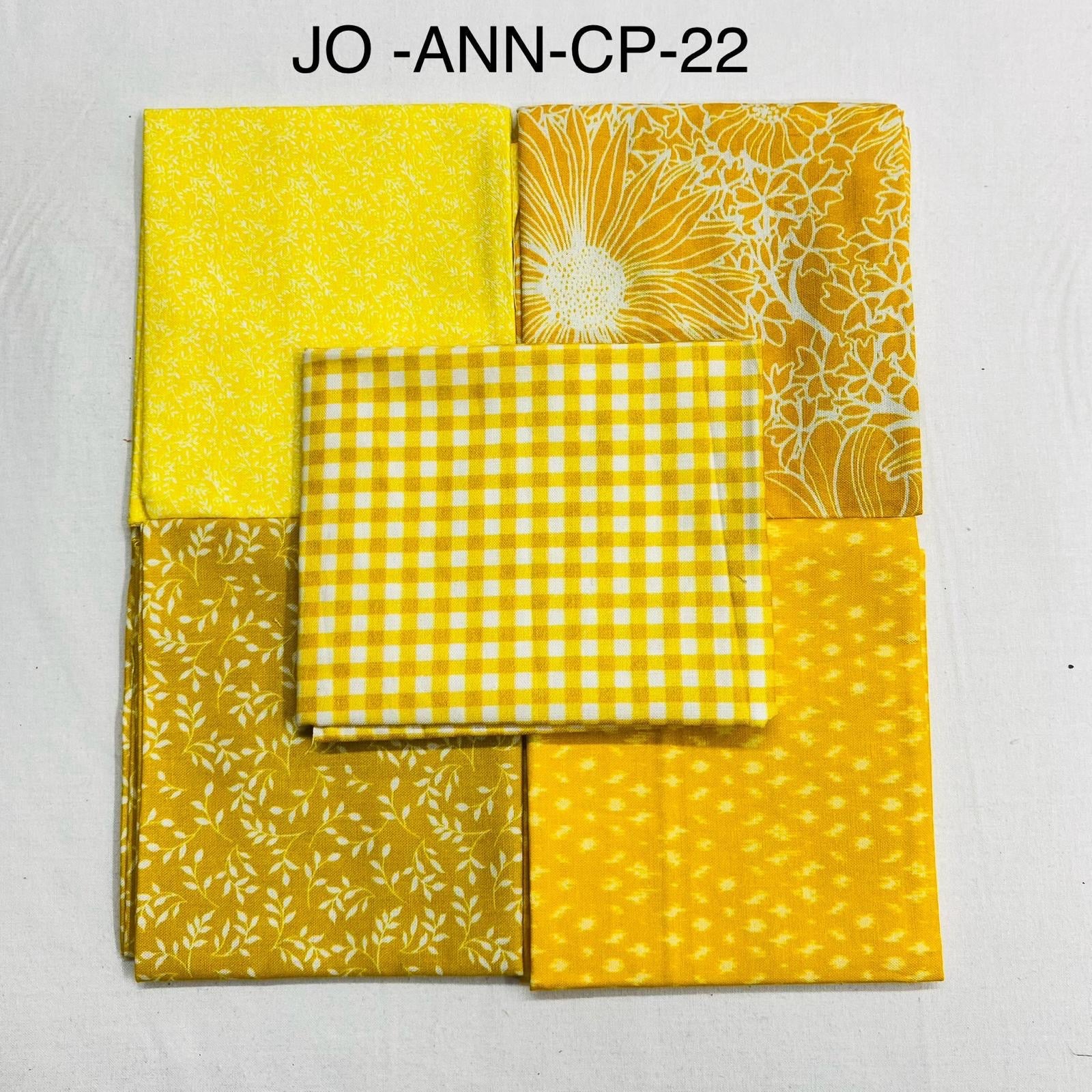 5 Piece 100% Cotton 5 Designs Fat Quarter Bundle - 45cm x 53cm Fabric M1981