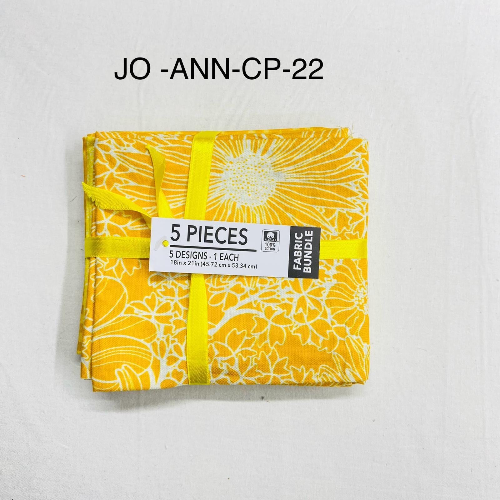 5 Piece 100% Cotton 5 Designs Fat Quarter Bundle - 45cm x 53cm Fabric M1981