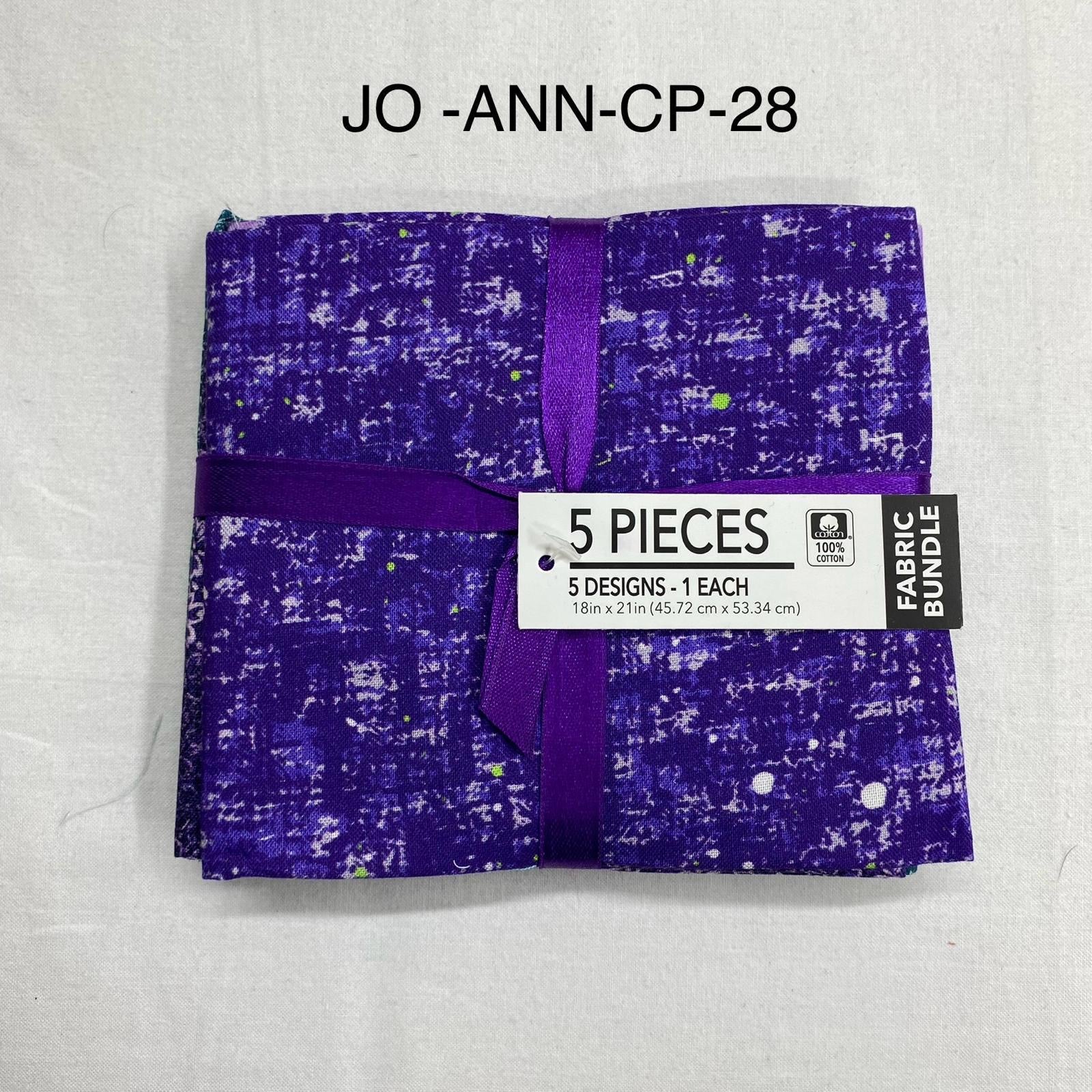 5 Piece 100% Cotton 5 Designs Fat Quarter Bundle - 45cm x 53cm Fabric M1981