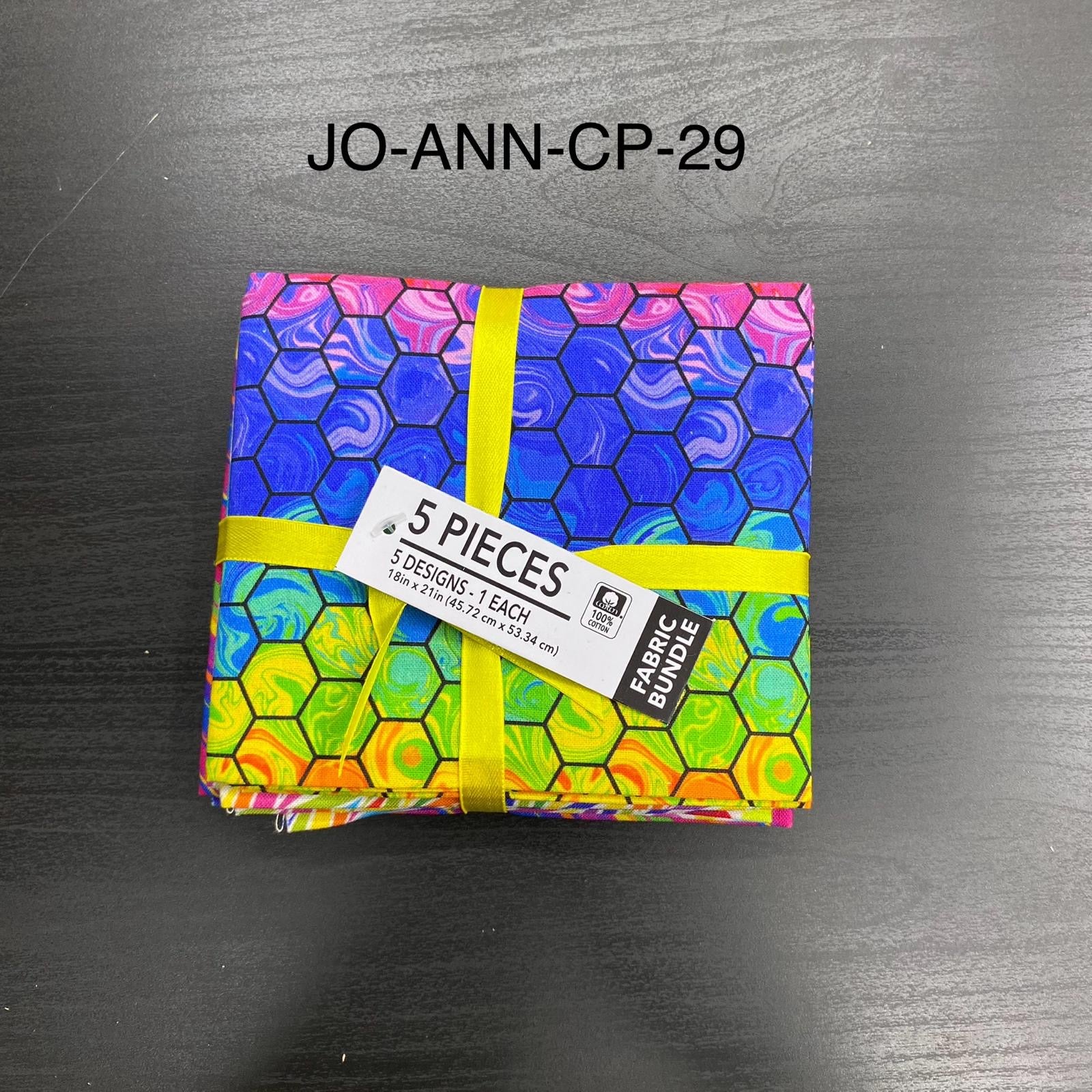 5 Piece 100% Cotton 5 Designs Fat Quarter Bundle - 45cm x 53cm Fabric M1981