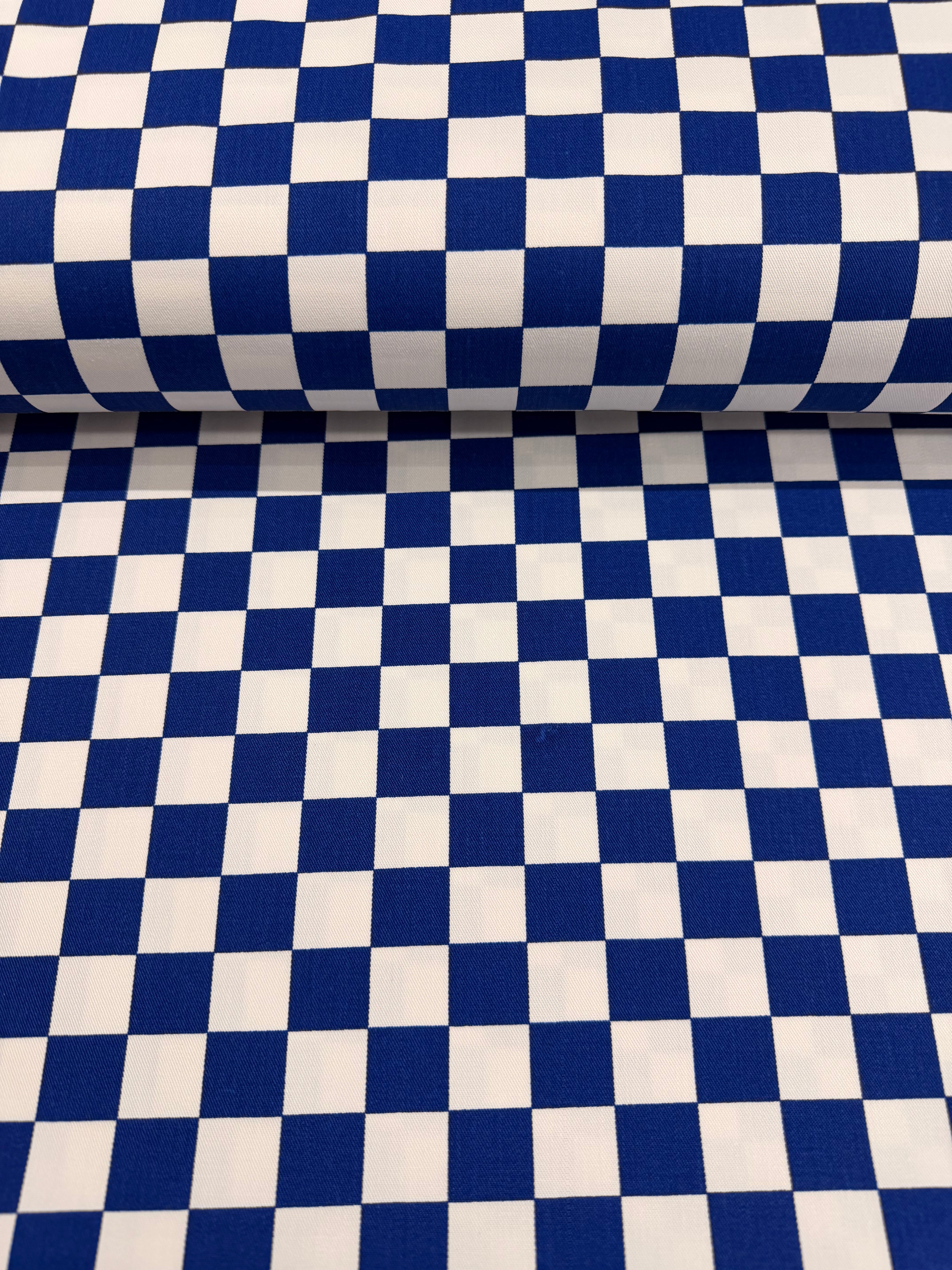 2cm x 2cm Chefs Check Cotton Drill Fabric 150cm Wide - £9.50/metre M2081