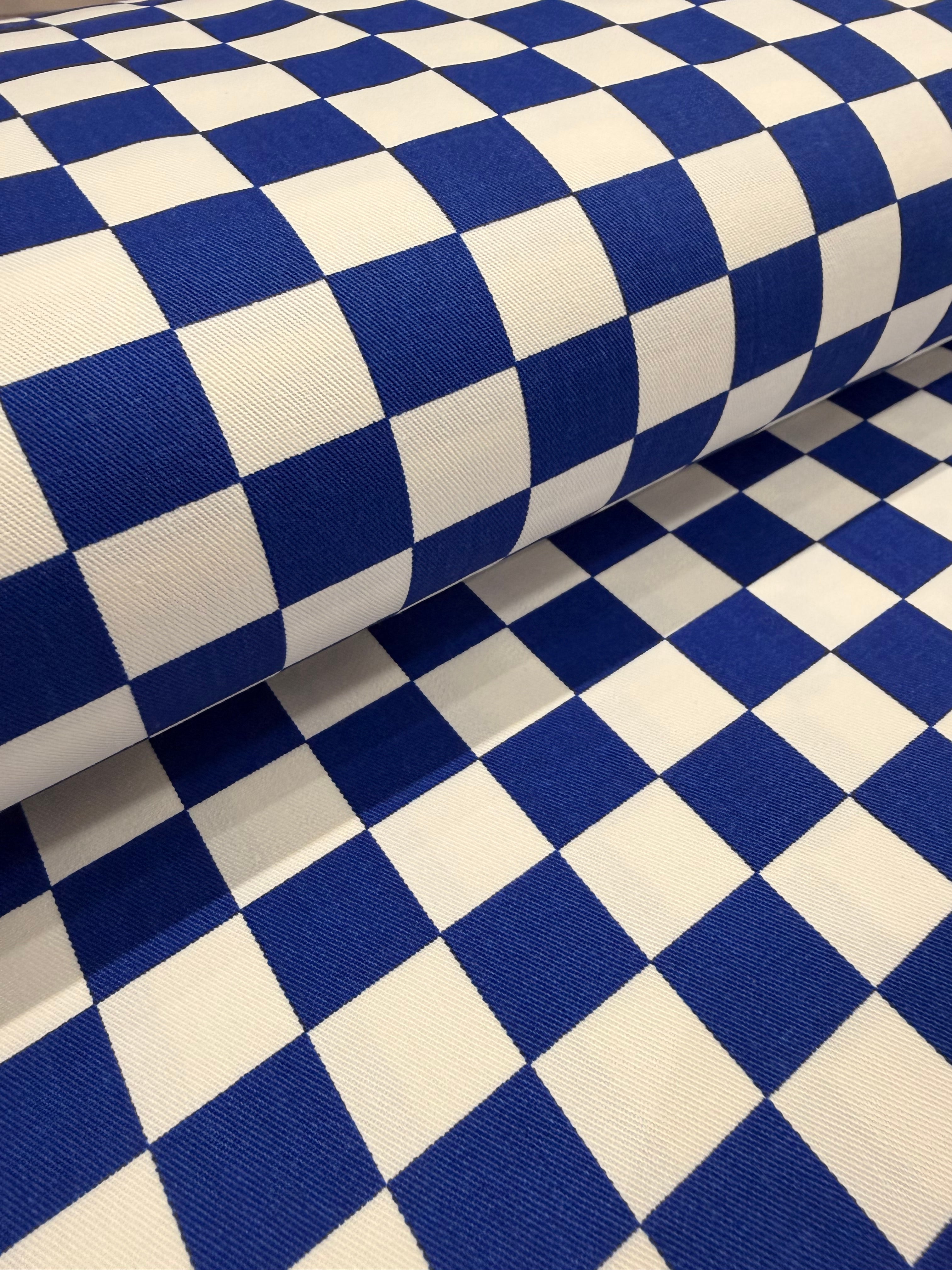 2cm x 2cm Chefs Check Cotton Drill Fabric 150cm Wide - £9.50/metre M2081