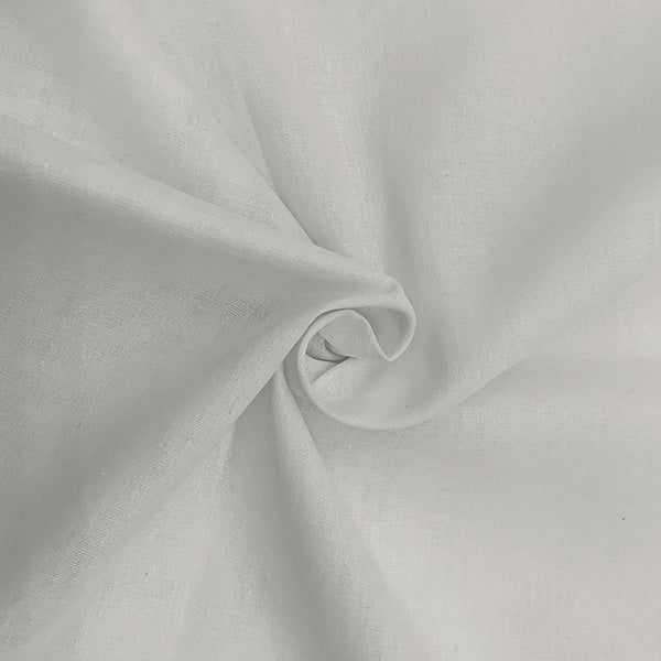 White Fire-Retardant Muslin Fabric - 100% Cotton - 150cm Wide M1984-2