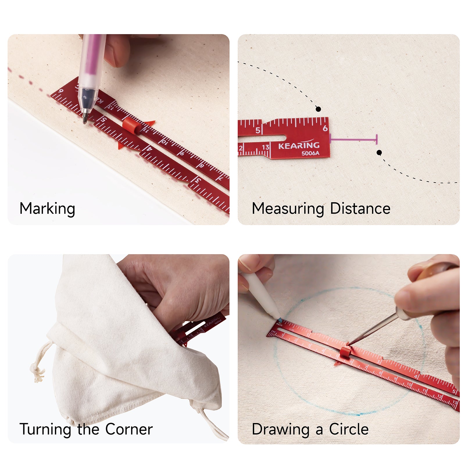 Aluminum Fabric Red Sewing Gauge Kearing M1999