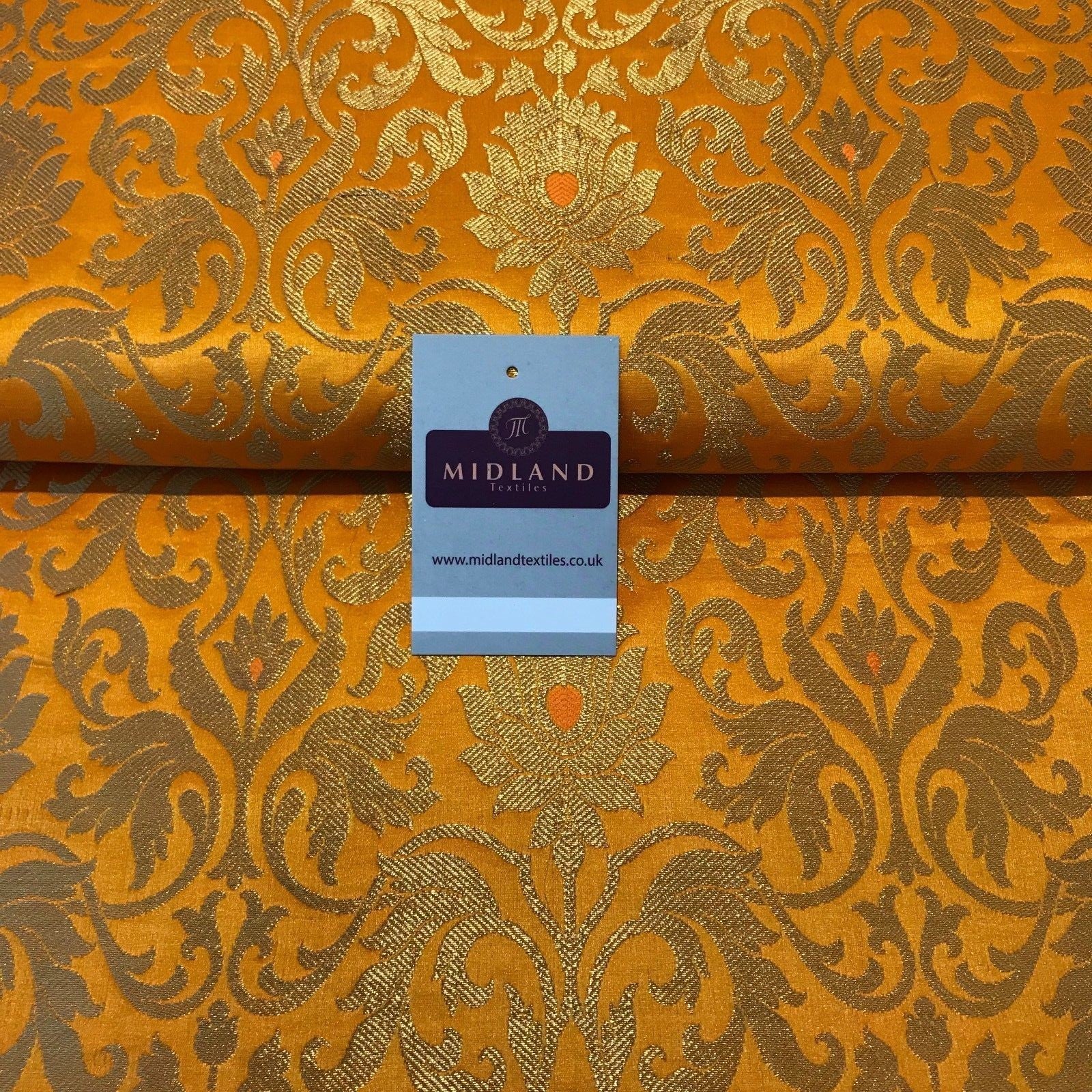 Indian floral ornamental gold metallic Banarsi brocade 44 inches wide M374 Mtex