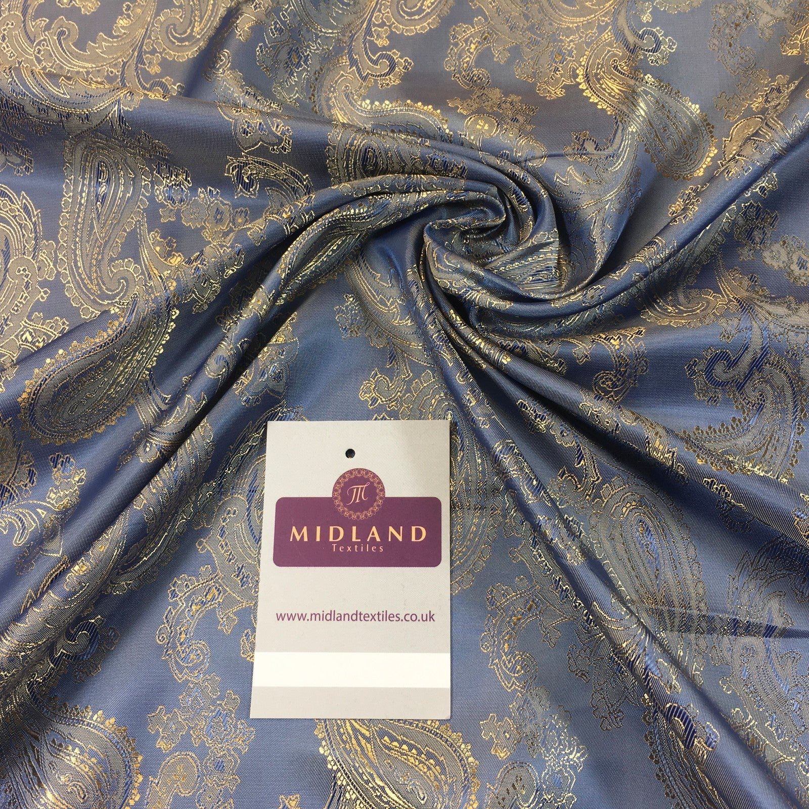 £6.25 Two Toned Paisley Metallic Jacquard Lining perfect for ties 56' Wide M771