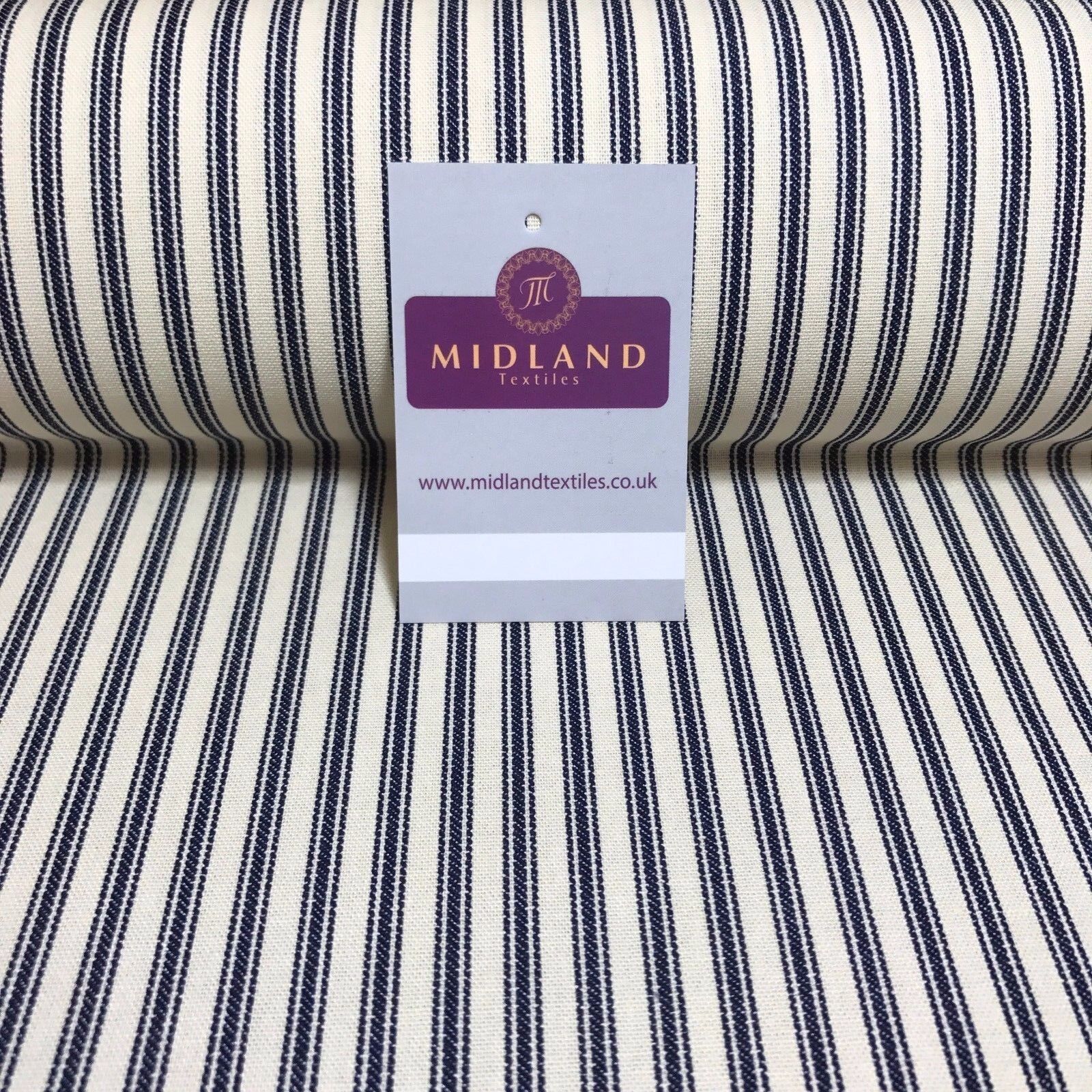 100% Cotton cream base canvas classic Striped Ticking fabric 45' M757