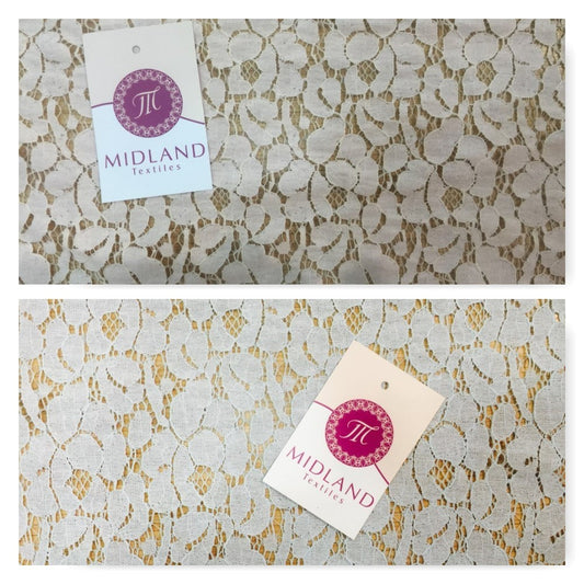 £4.99/m Soft Cotton Rich Lace fabric  58" M186-5 & 6 Mtex