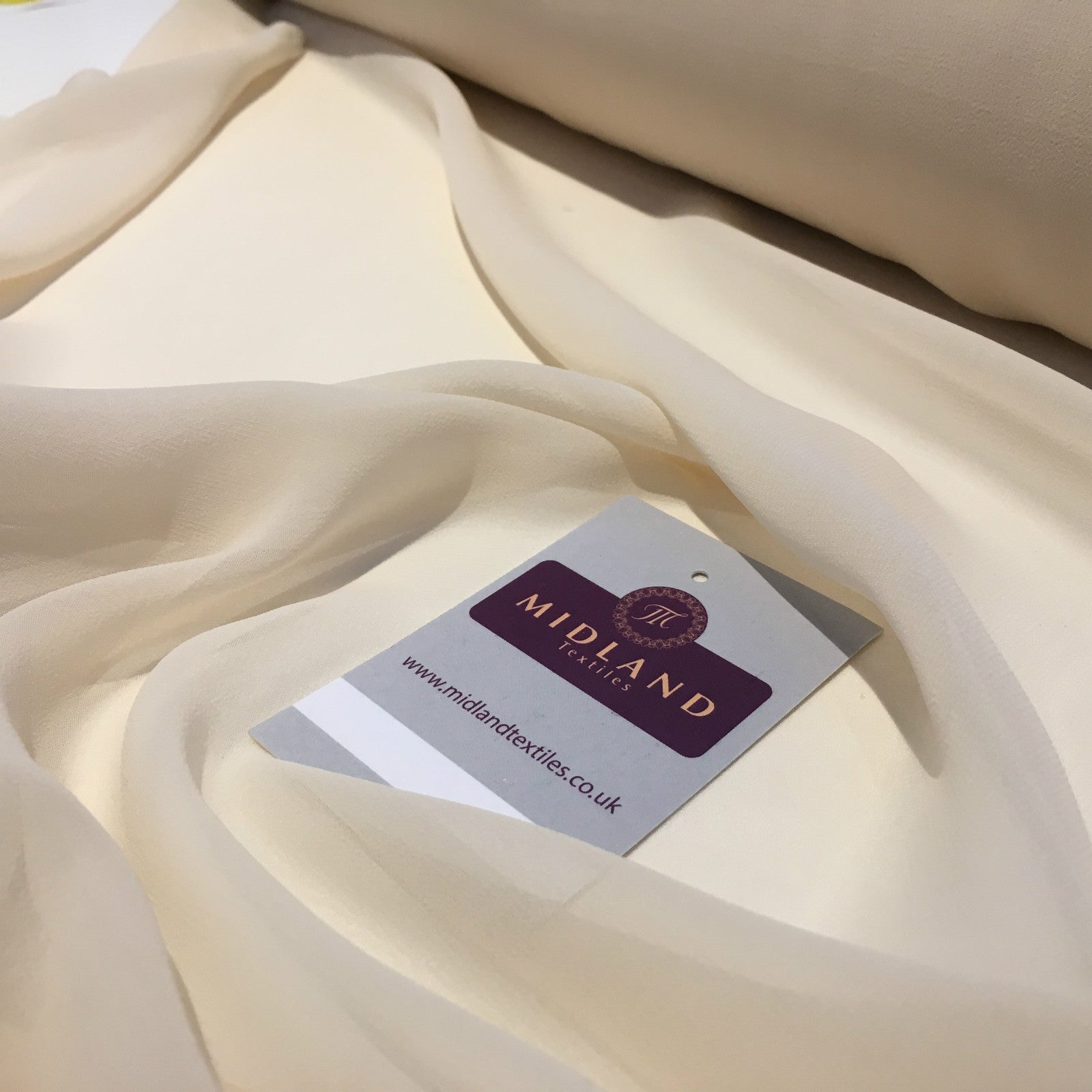 £2.50 Hi-Multi Caress Chiffon Sheer Fabric Semi-Transparent 42' M608 Mtex