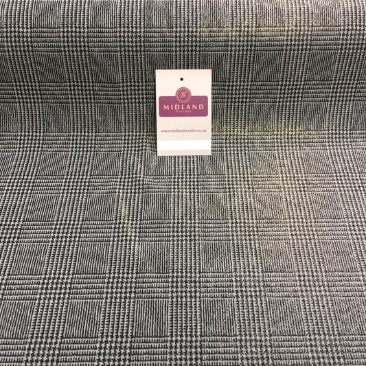 Checked tweed Printed shimmer Gold Foil Dress ITY Fabric 58" MQ880 Mtex