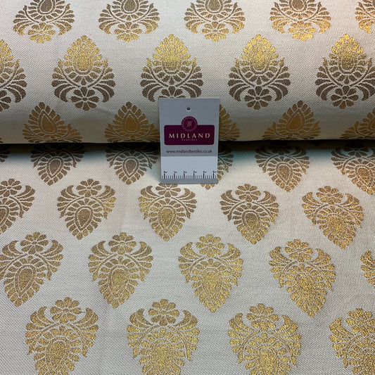 £15 Indian Banarsi fabric Brocade Geometric waistcoat wedding 125cm M1686