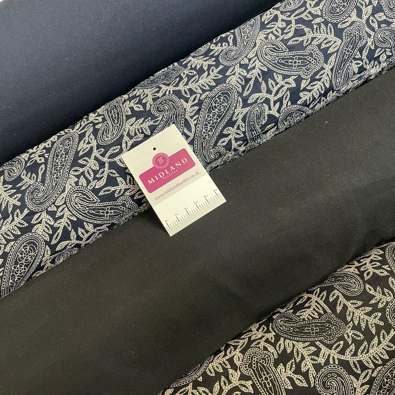 Paisley Printed Plain Viscose dress Fabric MD1530