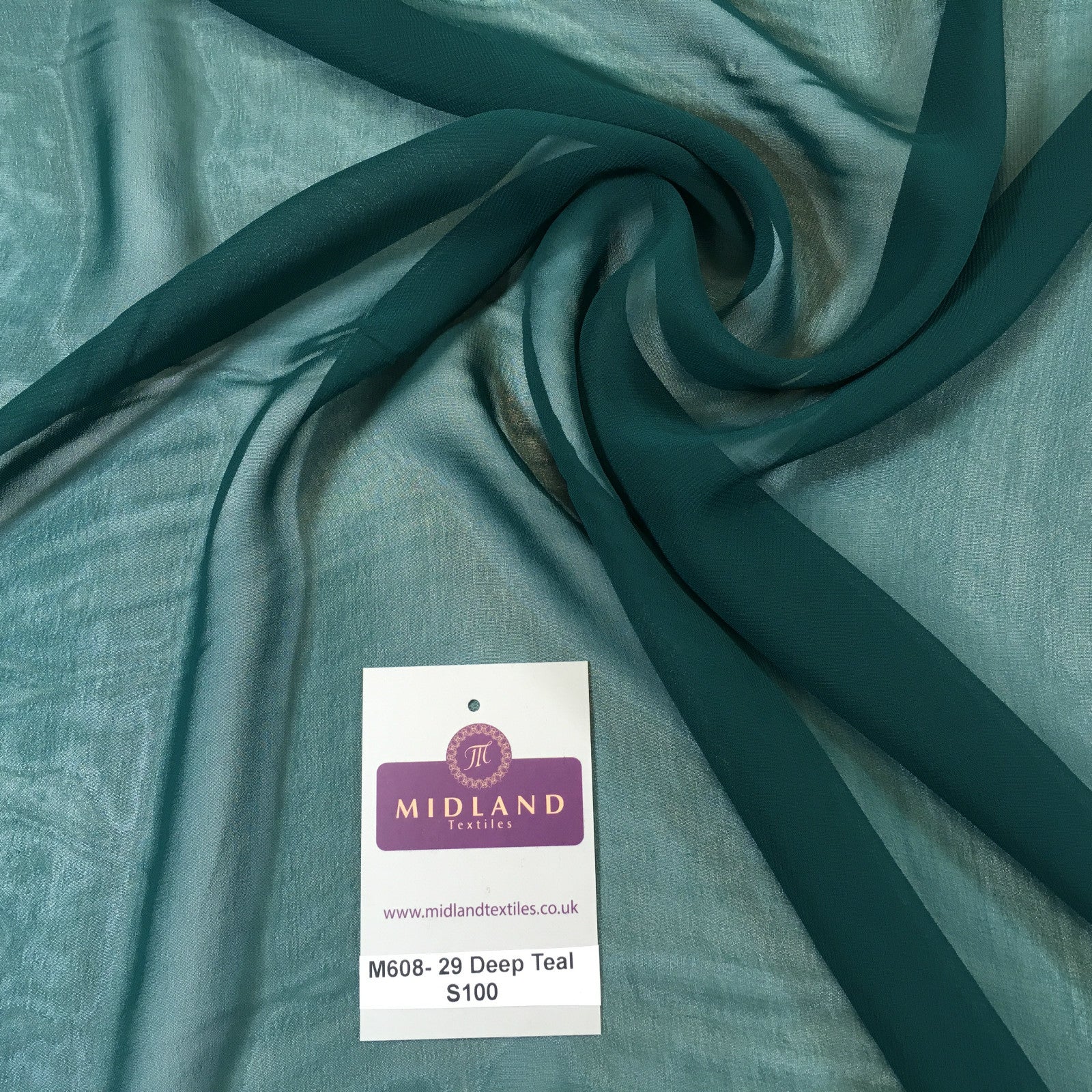 £2.50 Hi-Multi Caress Chiffon Sheer Fabric Semi-Transparent 42' M608 Mtex