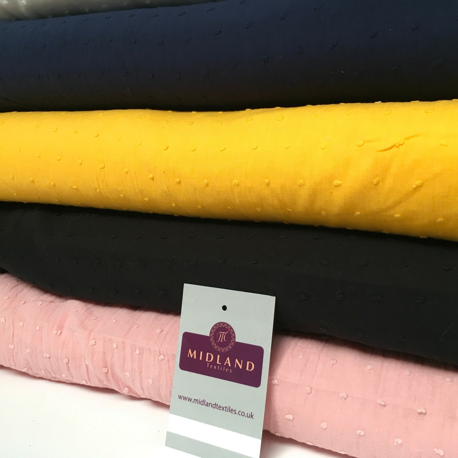 £7.99 100% Cotton Swiss Dot Soft Dobby Dressmaking Fabric 135cm Wide MD1052