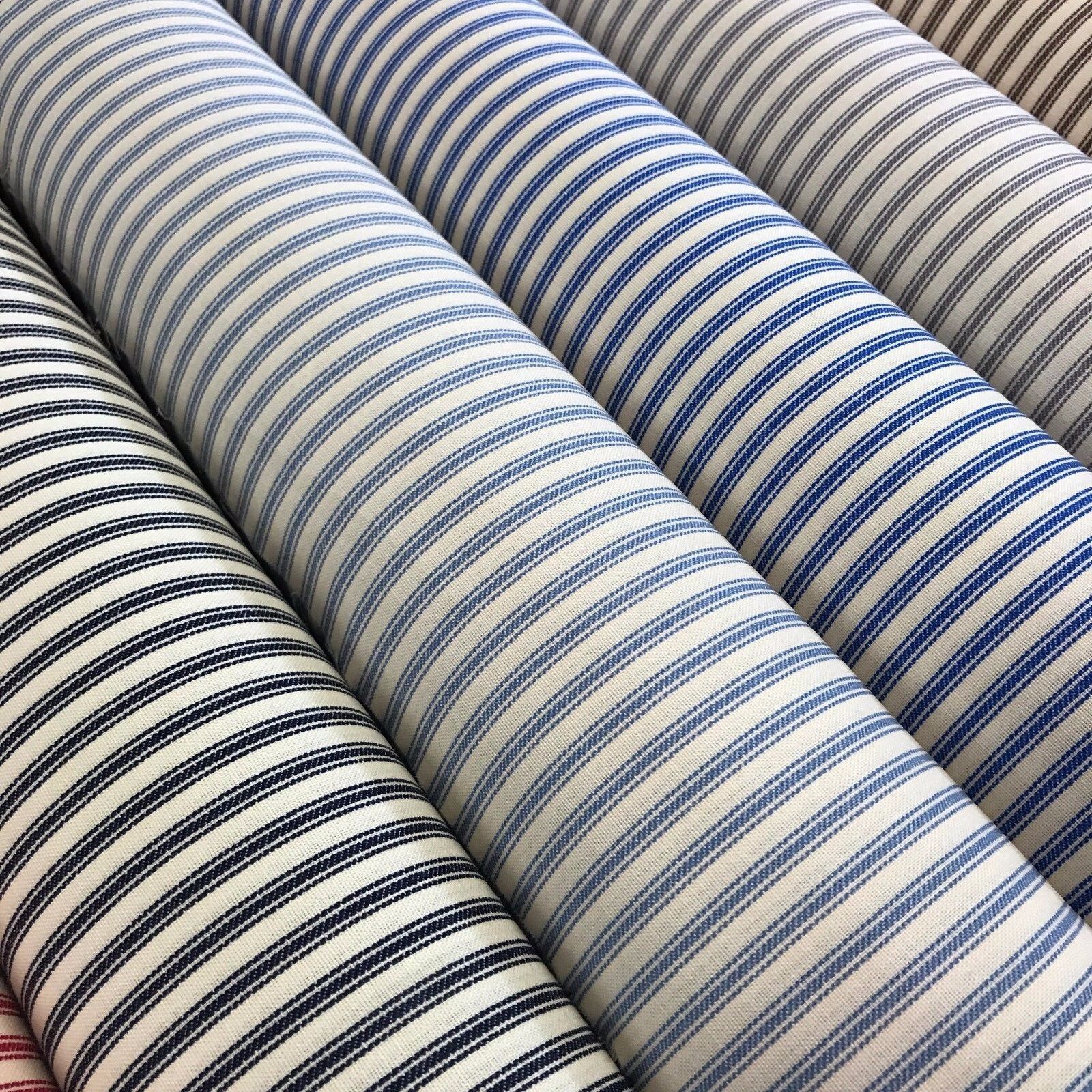 100% Cotton cream base canvas classic Striped Ticking fabric 45' M757
