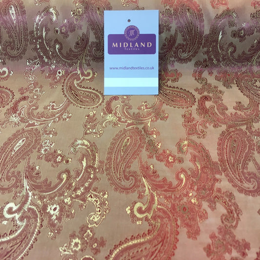 £6.25 Two Toned Paisley Metallic Jacquard Lining perfect for ties 56" Wide M771