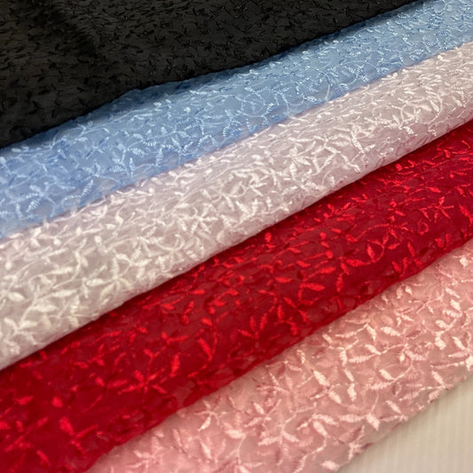 Embroidered Floral Viscose Organza Dress Fabric 130 cm MK1666 Mtex