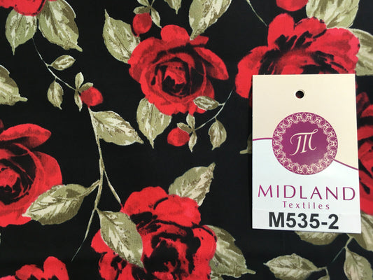 Vintage floral shabby chic rose printed 100% Cotton Poplin fabric 58" M535 Mtex