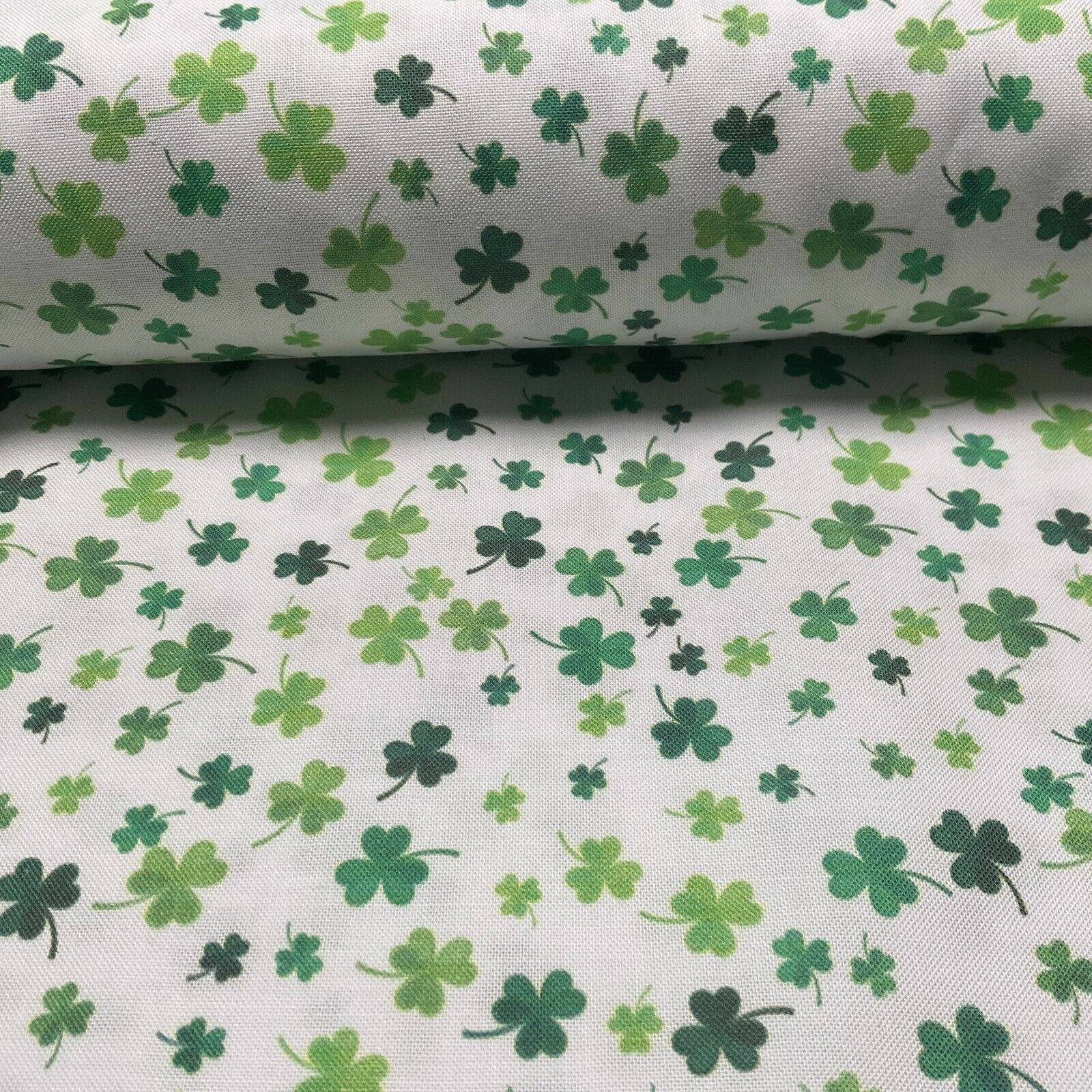 Irish Luck Shamrock St Patricks Day 100% Cotton Printed Fabric 114cm M1582