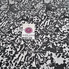 £2.99 Black and White Abstract printed chiffon fabric 44' wide M161-31