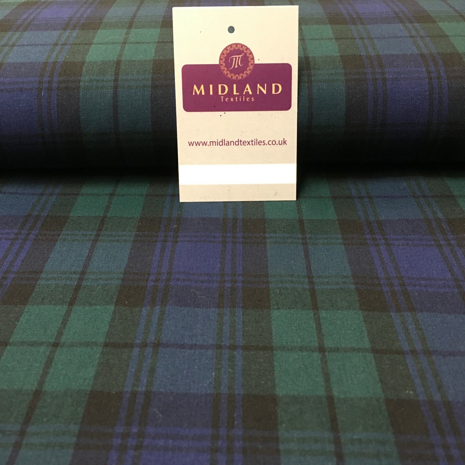 £7.99 Flat Tartan Woven 100% Cotton Poplin for clothing Fabric 147cm MD1053