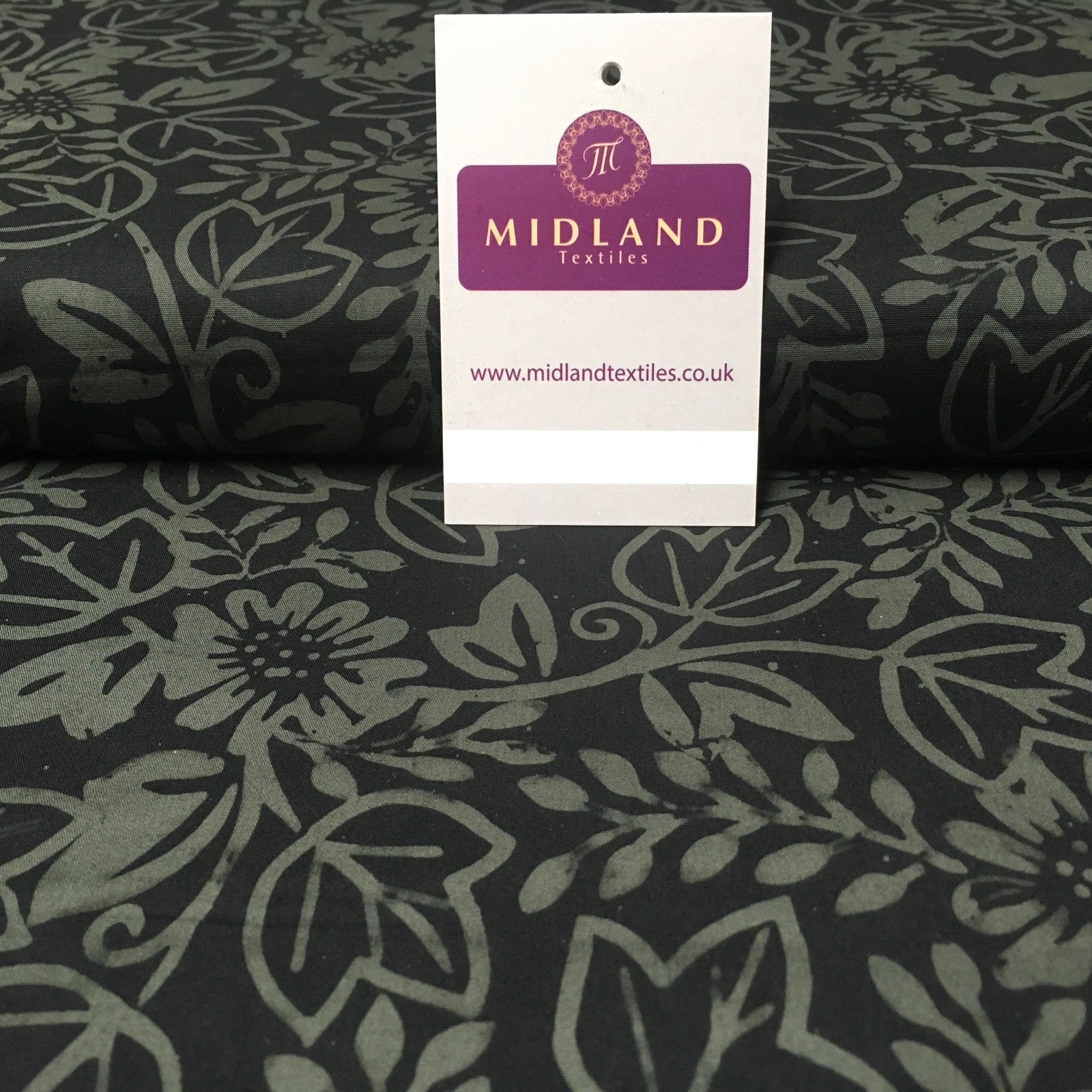 Ivy Leaves Floral Bali Batik 100% Cotton Patchwork Fabric Mtex