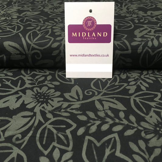 Ivy Leaves Floral Bali Batik 100% Cotton Patchwork Fabric Mtex