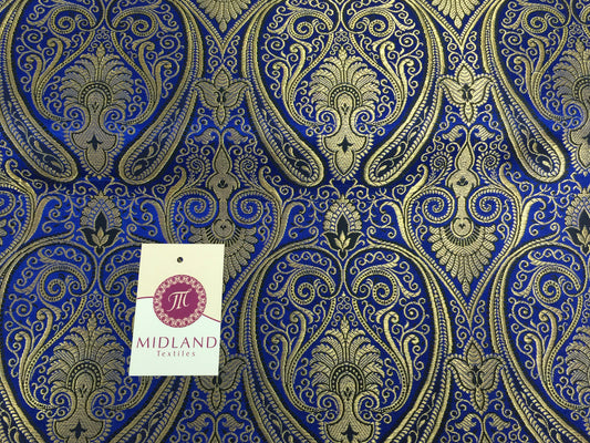 £14.99/m Luxury Gold Paisley Indian Banarsi Brocade Fabric M246 Metallic Bridal