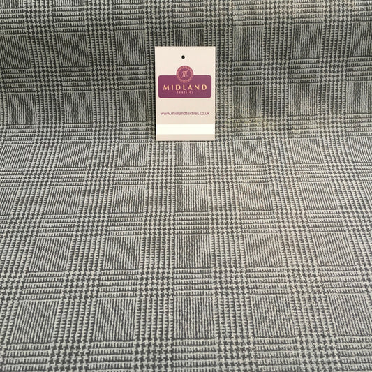 Checked tweed Printed shimmer Gold Foil Dress ITY Fabric 58" MQ880 Mtex