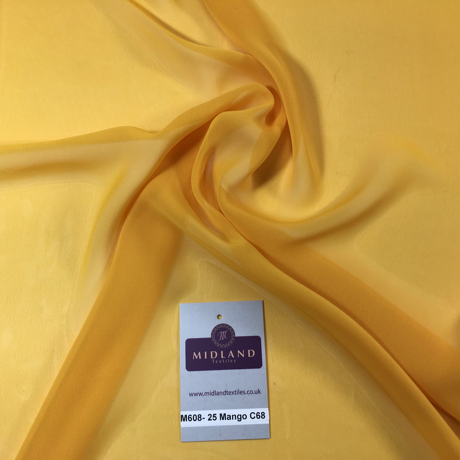 £2.50 Hi-Multi Caress Chiffon Sheer Fabric Semi-Transparent 42' M608 Mtex