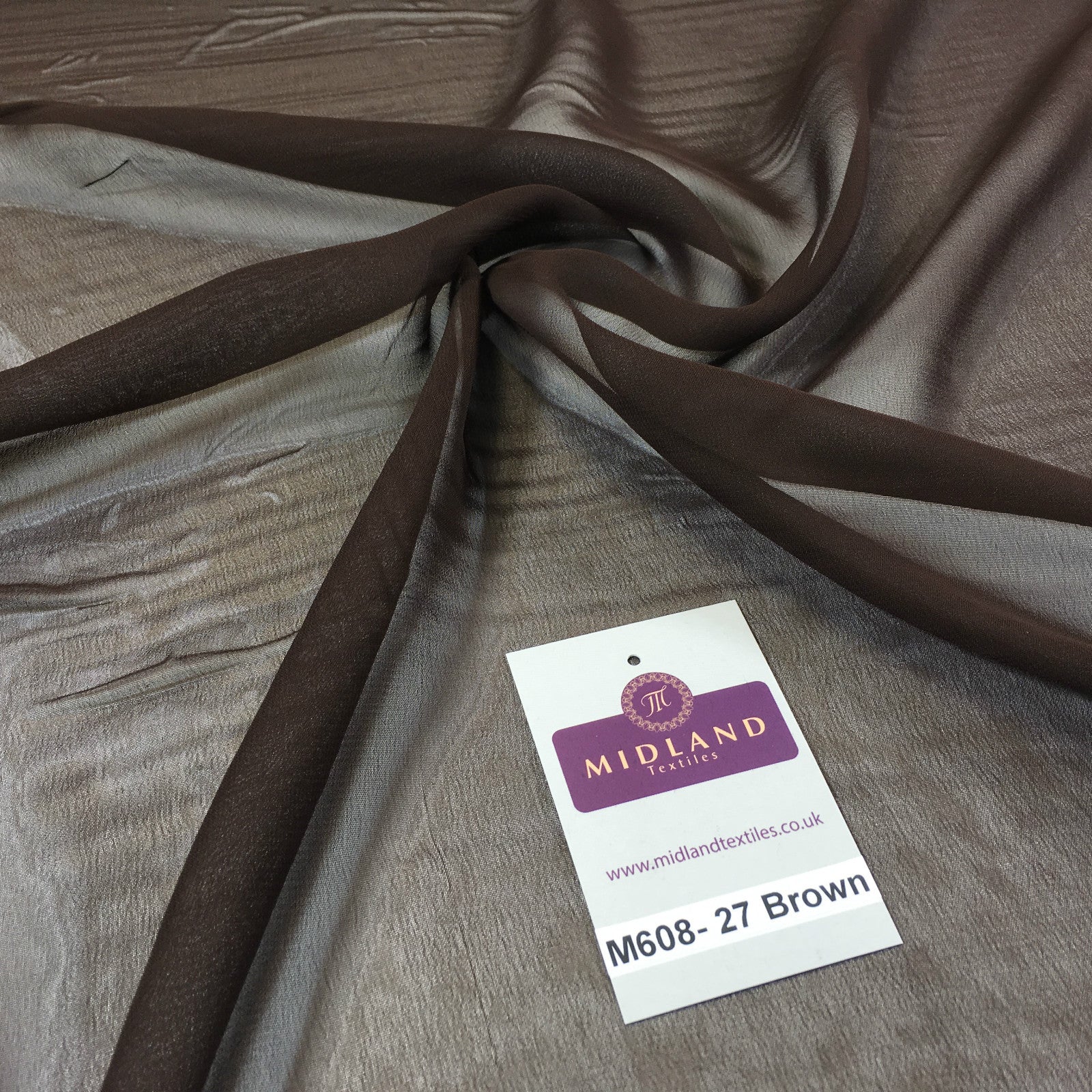 £2.50 Hi-Multi Caress Chiffon Sheer Fabric Semi-Transparent 42' M608 Mtex