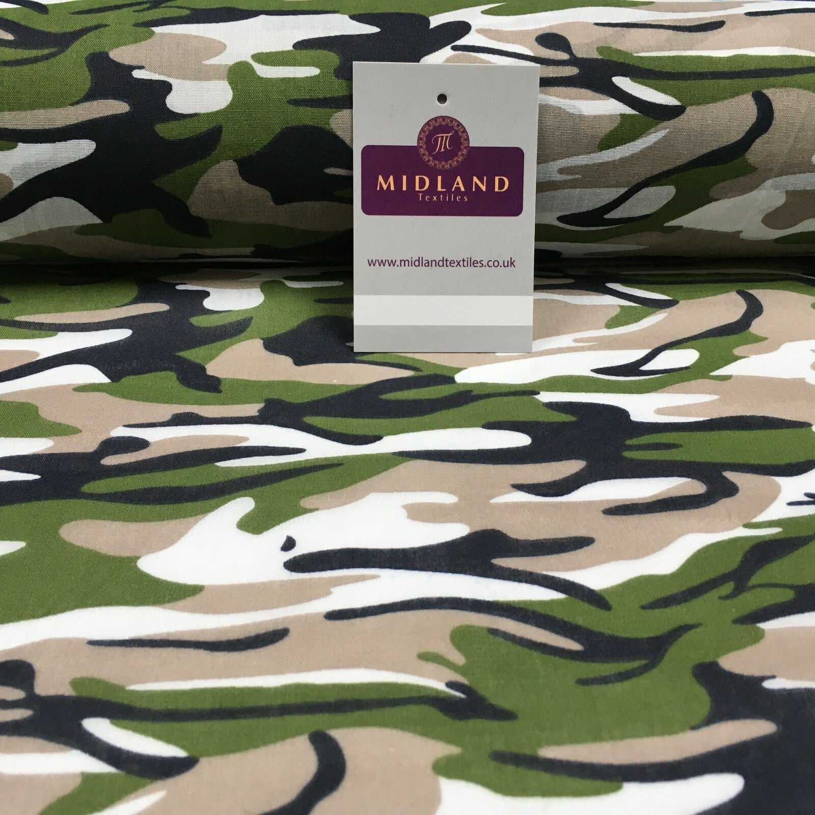 £2.50/m Army Military Camouflage  Polycotton Fabric 110cm Wide MS1352 Mtex