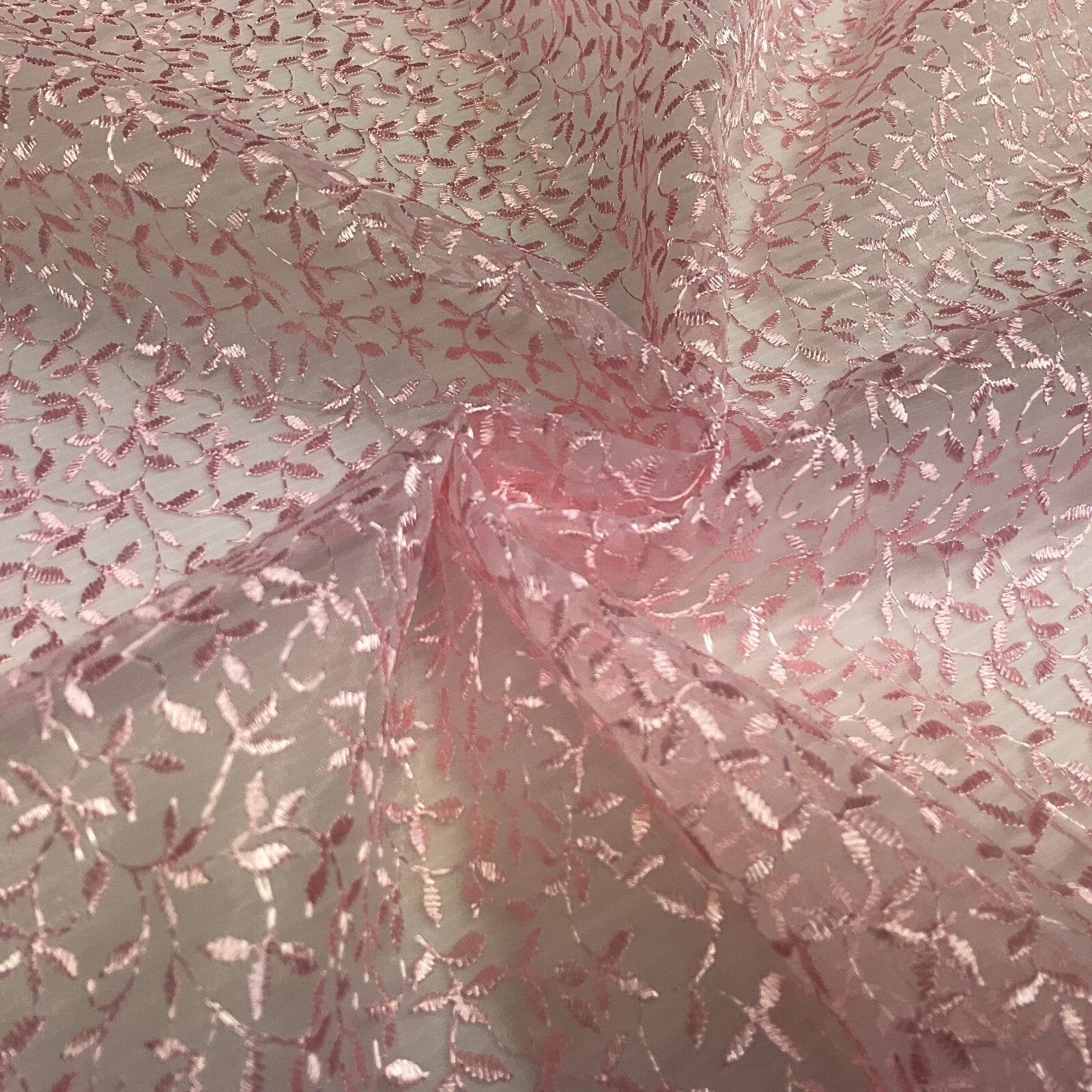 Embroidered Floral Viscose Organza Dress Fabric 130 cm MK1666 Mtex