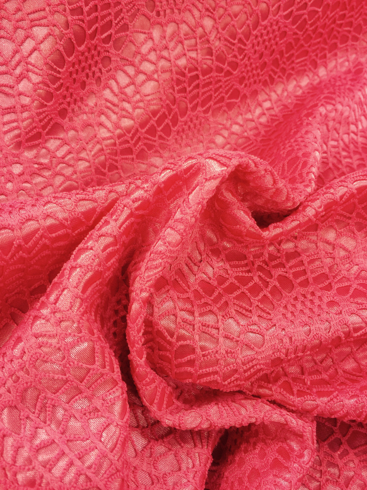 £4.99/m Floral paisley satin backed Bonded lace net 58' wide one way stretch M10